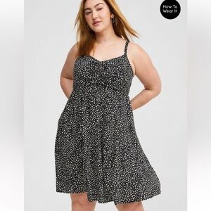 Torrid Leopard Print Challis Skater Dress Size 0X (12)